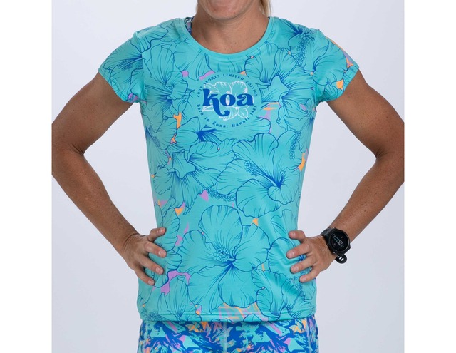 WOMEN RUN TEE (KOA BLUE) レディース　アスリート専用 Tシャツ ZFR12073