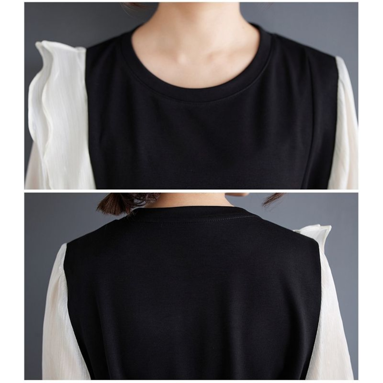 シフォン ティアードスカート ワンピース 00091