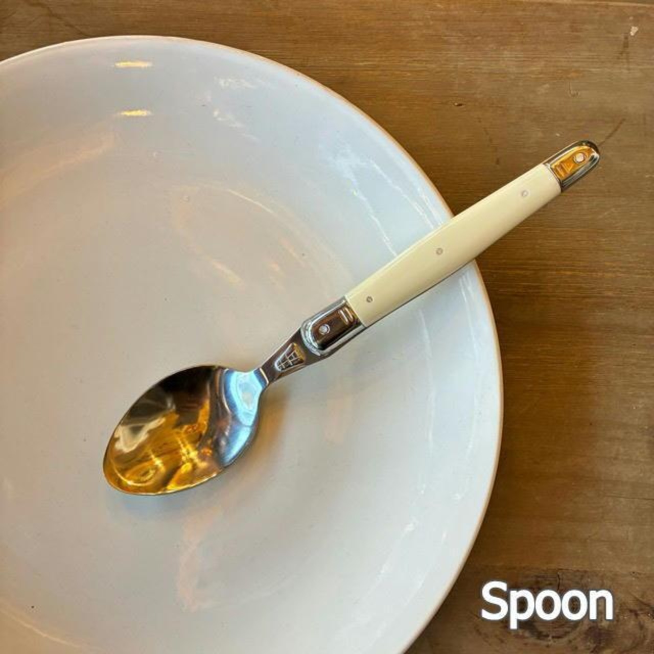 TOPANGA Kitchen Classic Modern Cutlery Ivory 2-type Spoon, Fork, and Knife