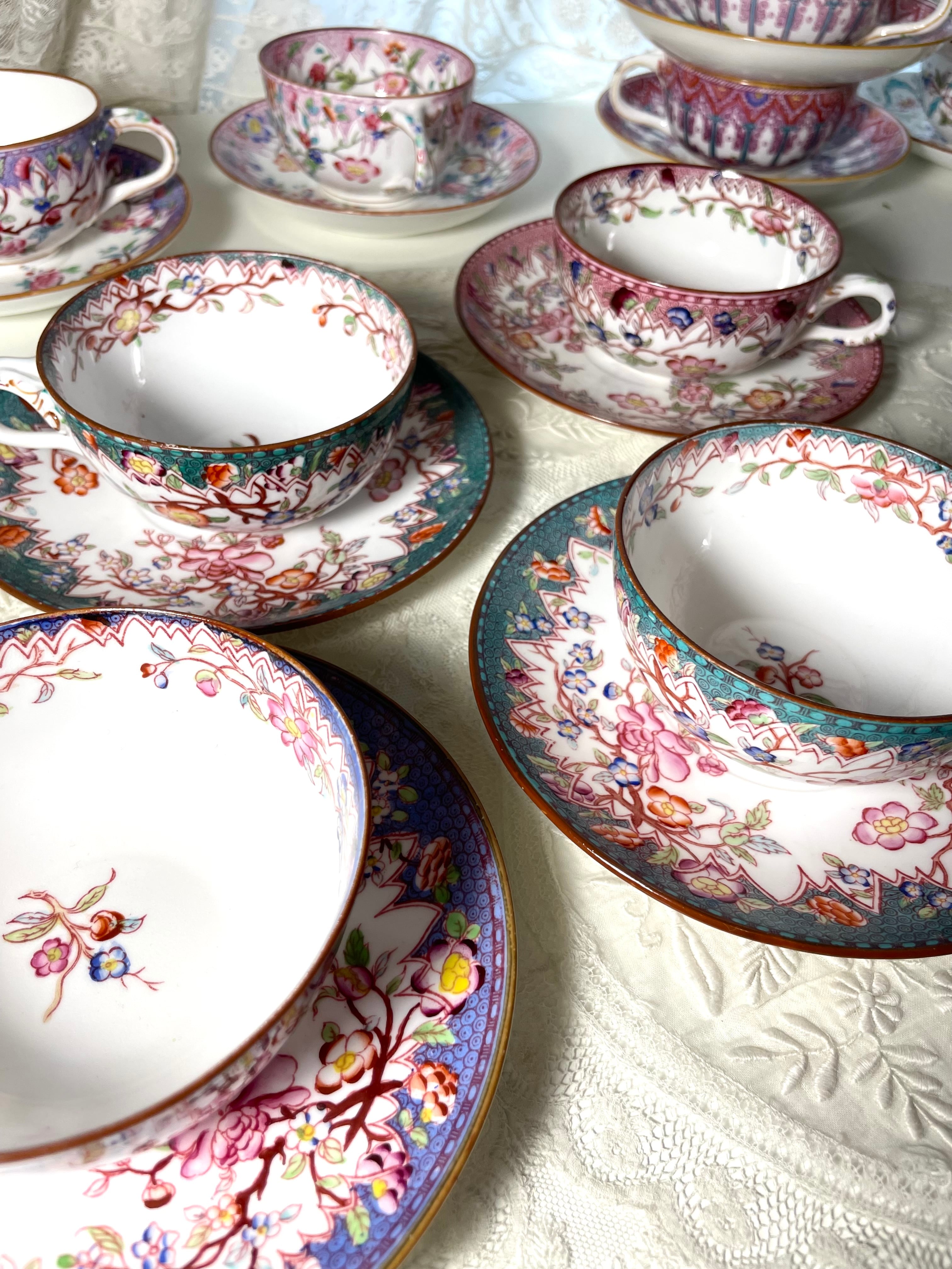 オールドノリタケ ハンドペイント 金彩薔薇絵 プレートセット 4枚 23cm