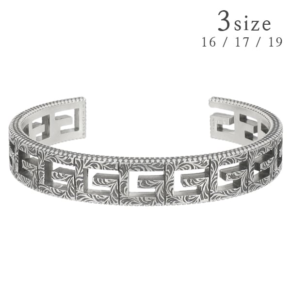 New GUCCI グッチ ブレスレット スクエアG カフブレスレット スターリングシルバー SV925 新品