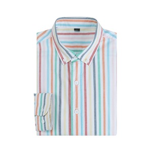 【人気】シャツ メンズ 長袖 ストライプ柄 綿 春秋服 オシャレ ビジネス カジュアル ワイシャツ ボタンダウン オックスフォード カラフル ジャケット 大きいサイズ