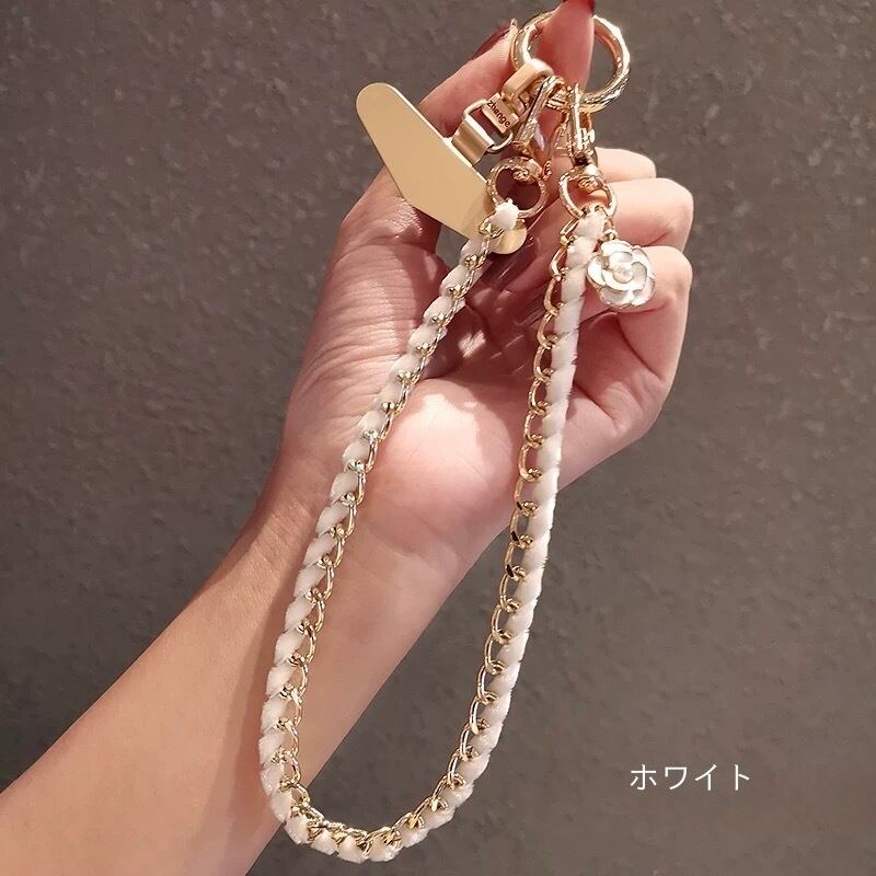 レザーチェーンハンドストラップ（チャーム付き・全5色）：606 | jmavie
