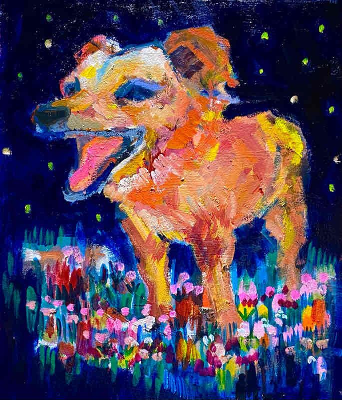 OIL COLOUR | 油彩画 #現代アート #犬 #猫