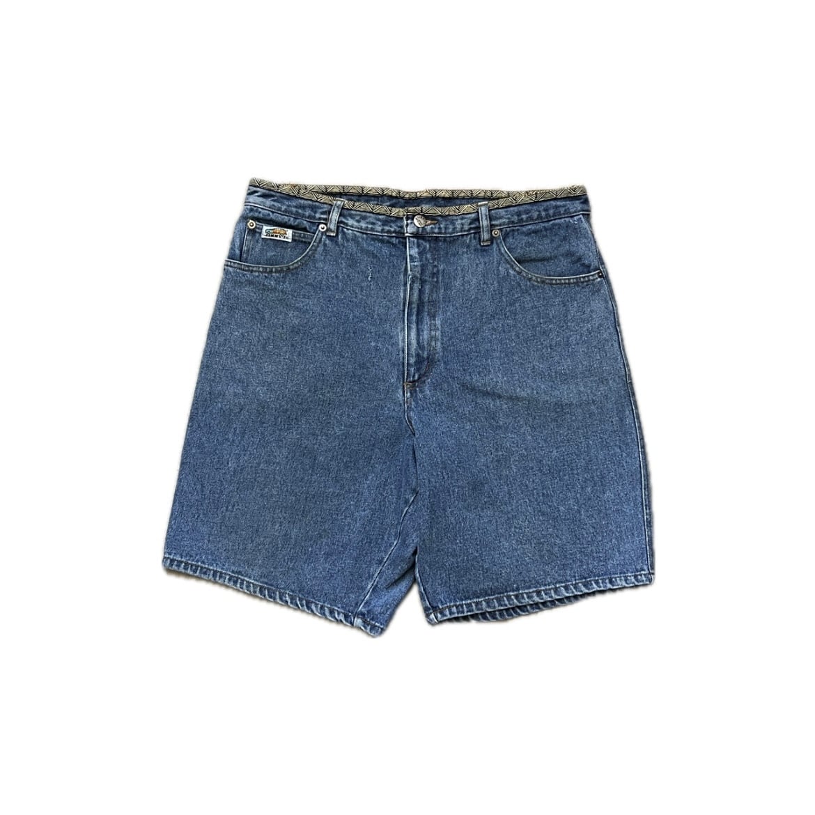 90s USA製 SOLO SEMORE デニムショーツ 34 濃紺 バギーショーツ ワイド