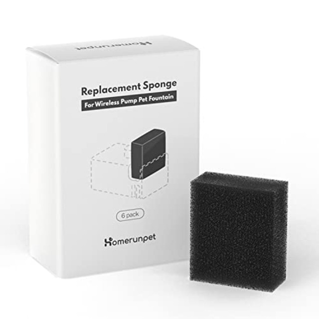 Homerunpet スマートペット用自動給水器 ポンプフィルタースポンジ 型番WF20&CF20専用 6個入り 犬 猫 水飲み器 みずのみ