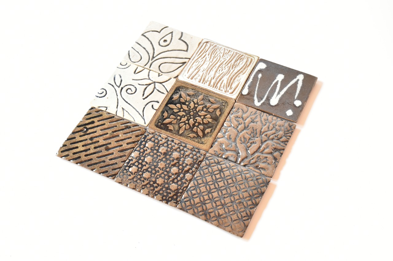 小代瑞穂窯 / 福田るい : 印花 タイル (小) ②