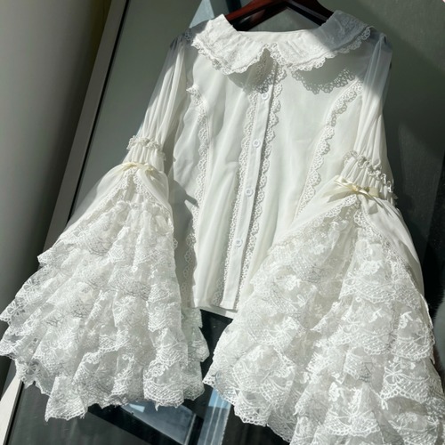 ゆめかわ♡全３カラー　透け感あり♪ドール風シフォンブラウス　tops14★