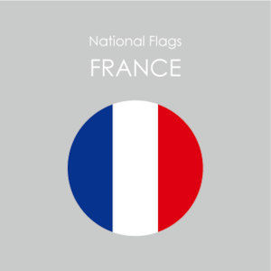 円形国旗ステッカー「フランス」