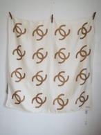 Vintage ITALY CHANEL CC Logo 100% Silk Scarf／90cm
