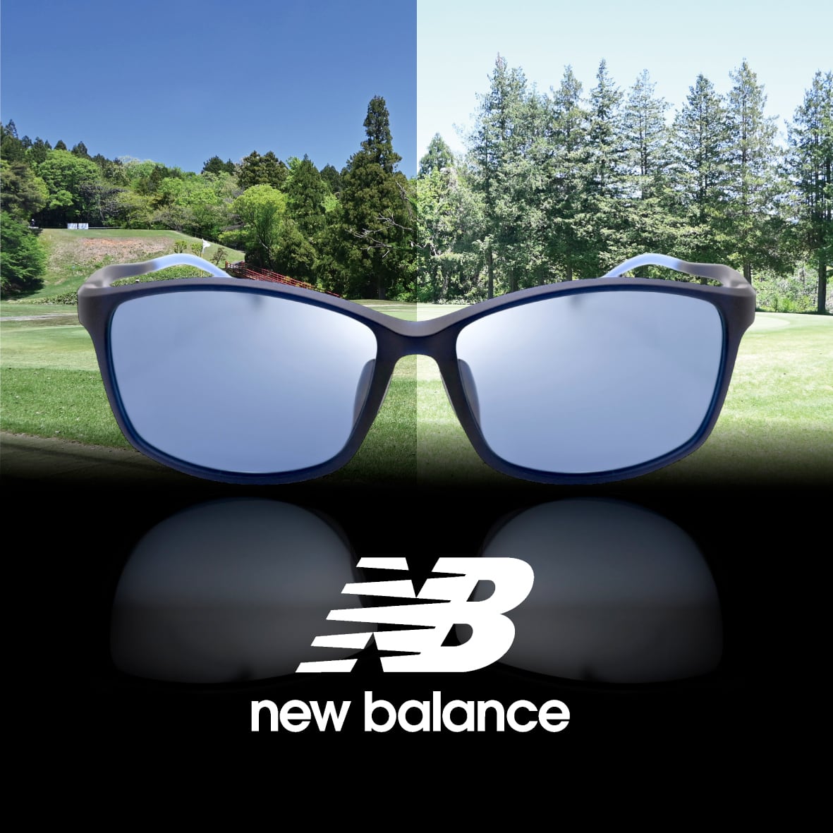 new balance/ 偏光サングラス：NB8103 C03/ マットブルー-ブルーレンズ