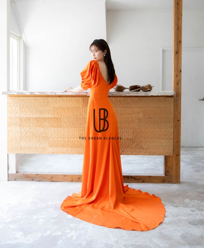 【パニエ付き・Sサイズ】THE URBAN BLANCHE オレンジドレス S☆パニエ付☆THE URBAN BLANCHEビタミンドレス オレンジ THE URBAN