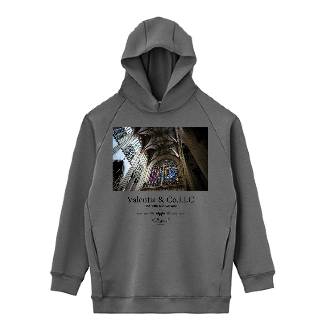 LIFEMAX 10oz ドライストレッチプルオーバーパーカー（両面印刷）