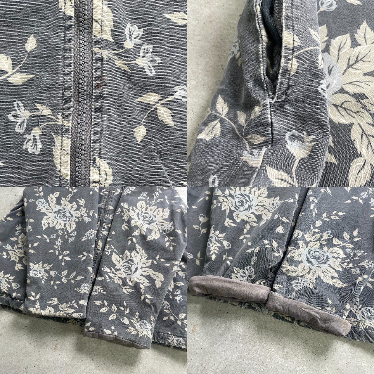 90年代 NORTHERN STYLE コットンパーカー フラワーパターンジャケット 