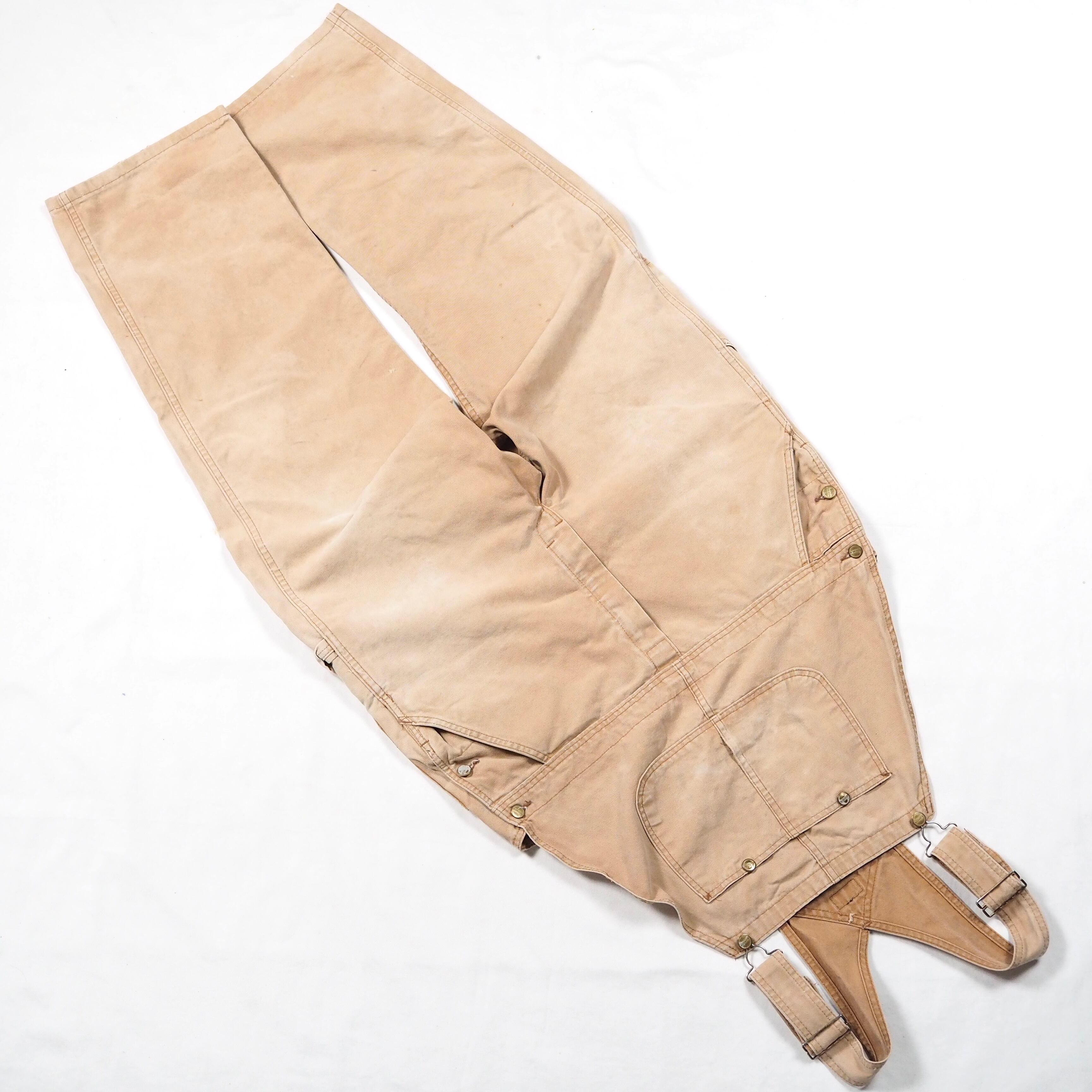 Dickies faded brown cotton canvas overalls 40×30 00's ディッキーズ コットンキャンバス オーバーオール