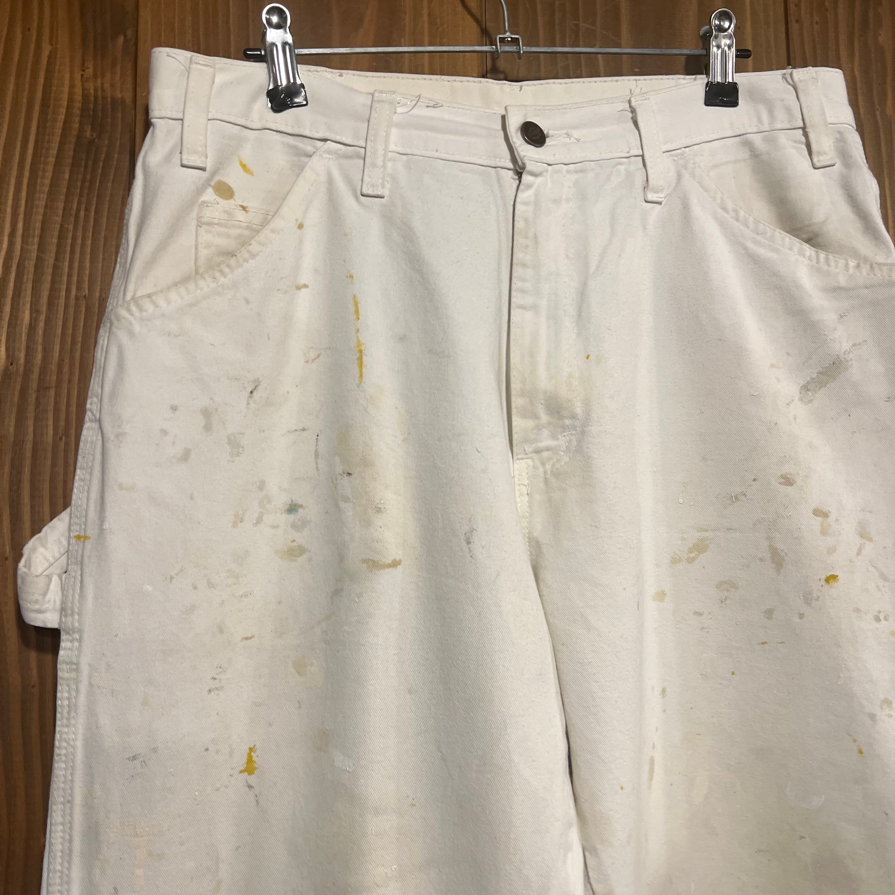 90s〜 Dickies ペインターパンツ ホワイト ペイント W34 L30 W82cm M
