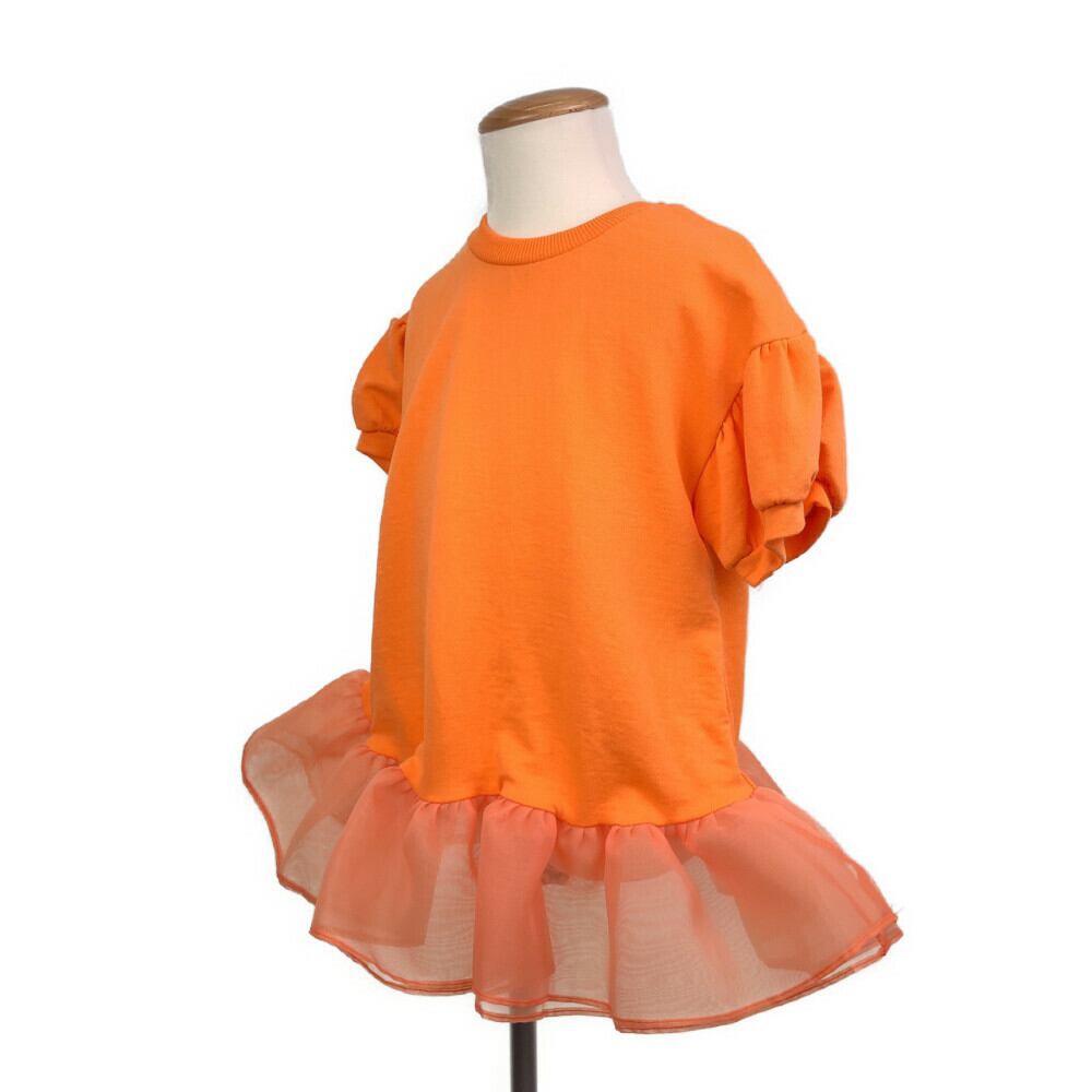 Candy Bon Bon キャンディボンボン フリルレース付きtシャツ オレンジ チュニック Herb Angel Order お洒落で可愛い 韓国子供服の通販ショップ