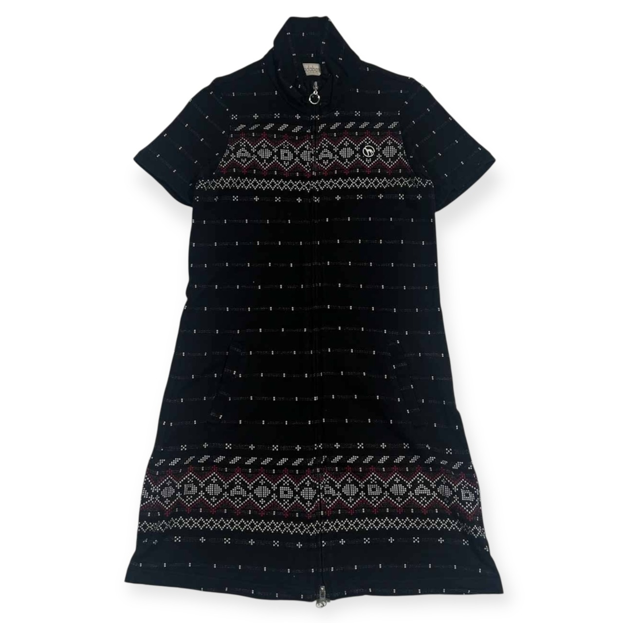 adabat アダバット ボーダー 半袖 ワンピース 36/ブラック レディース ゴルフ