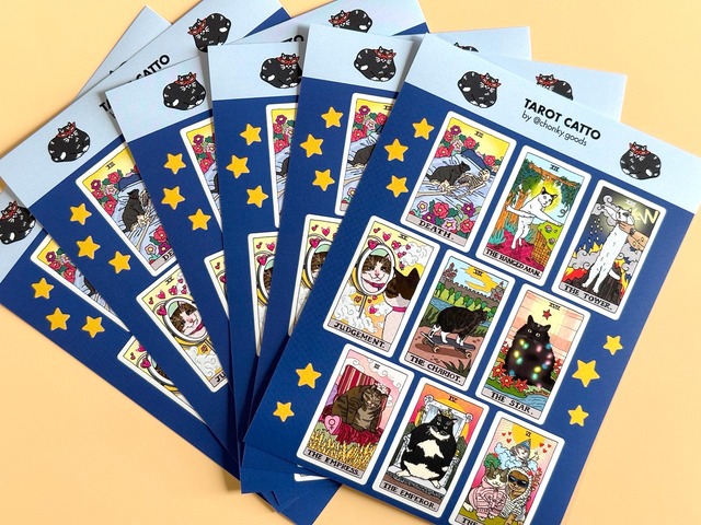 猫タロットのステッカーシート　Tarot catto 2【Chonky Goods by PHS】[CG-11s]