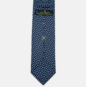 3-Fold Silk Tie, Micro Pattern, Blue and Grey - JA056129-15