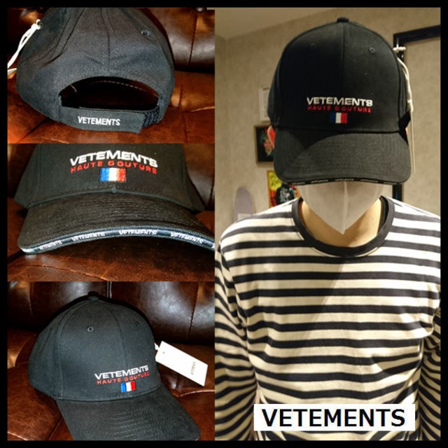 18SS★VETEMENTS ヴェトモン キャップ 帽子 ワンサイズ ブラック