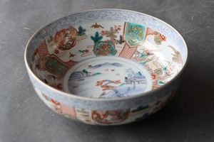伊万里焼 色絵 双鶴鳳凰龍文 三ツ組 鉢 中/Imari bowl M