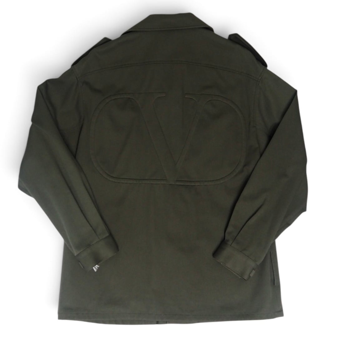 VALENTINO ミリタリー ジャケット コットン カーキ ヴァレンティノ