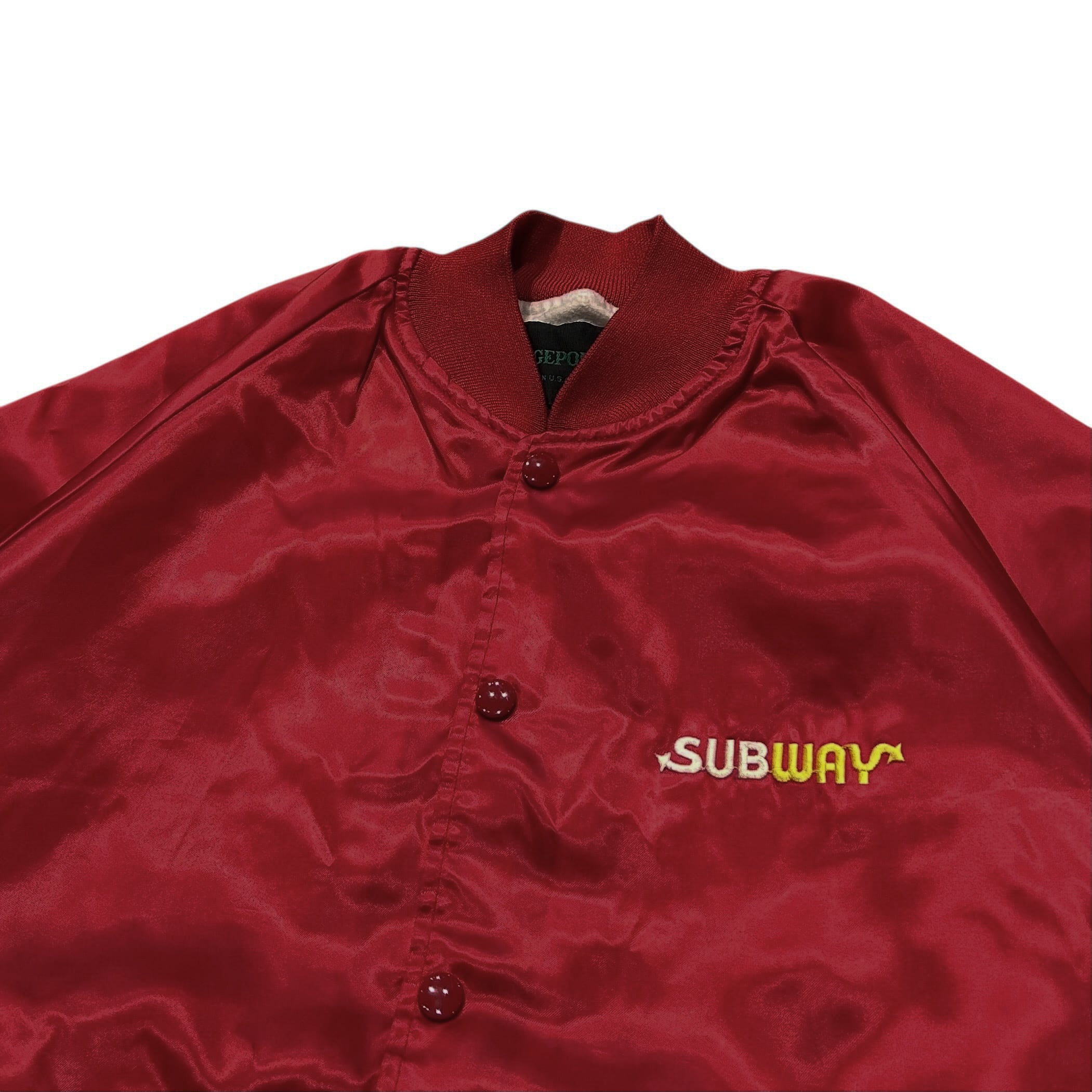 80's USA製 SUBWAY Nylon Varsity Jacket M / サブウェイ 企業物