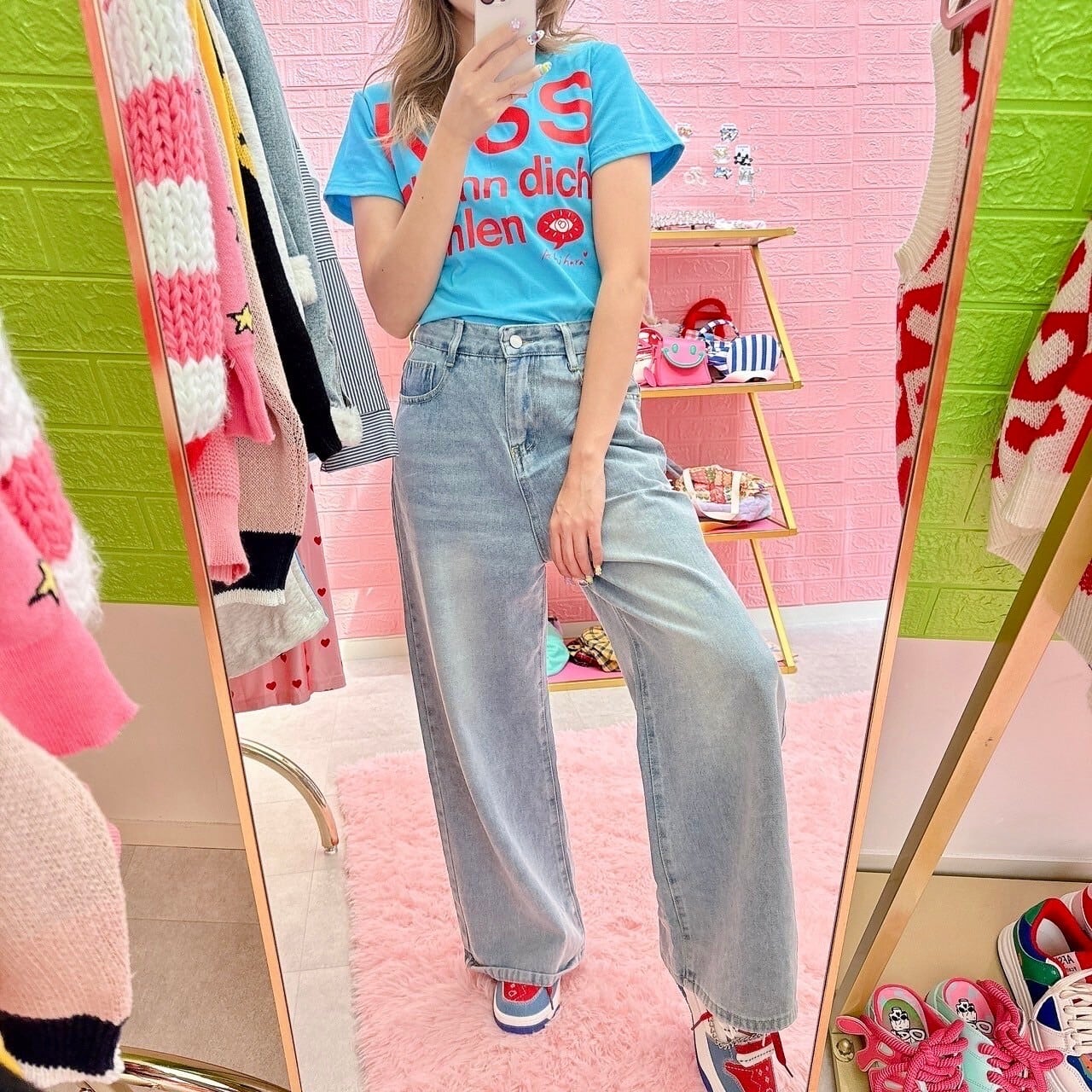 レッグルーズジーンズ/韓国/レディースファッション/韓国/カジュアル