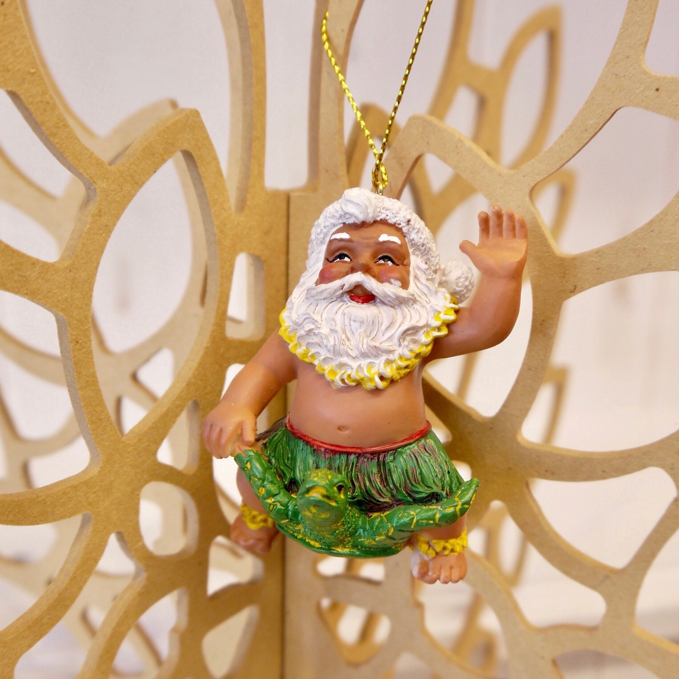 ★ハワイ直輸入★ハワイ クリスマス オーナメント★ツリー飾り★< RIDE HONU サンタ>