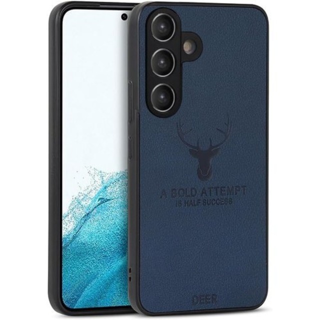 JOOBOY Galaxy S24 Galaxy S25 兼用 ケース SC-51E SCG25 カバー 耐衝撃 薄型 レンズ保護 コンパクト PC素材 背面 高級なPUレザー ハードカバー マット加工 指紋防止 保護 携帯カバー ギャラクシーs24 カバー S24 / S25 ブルー 2686