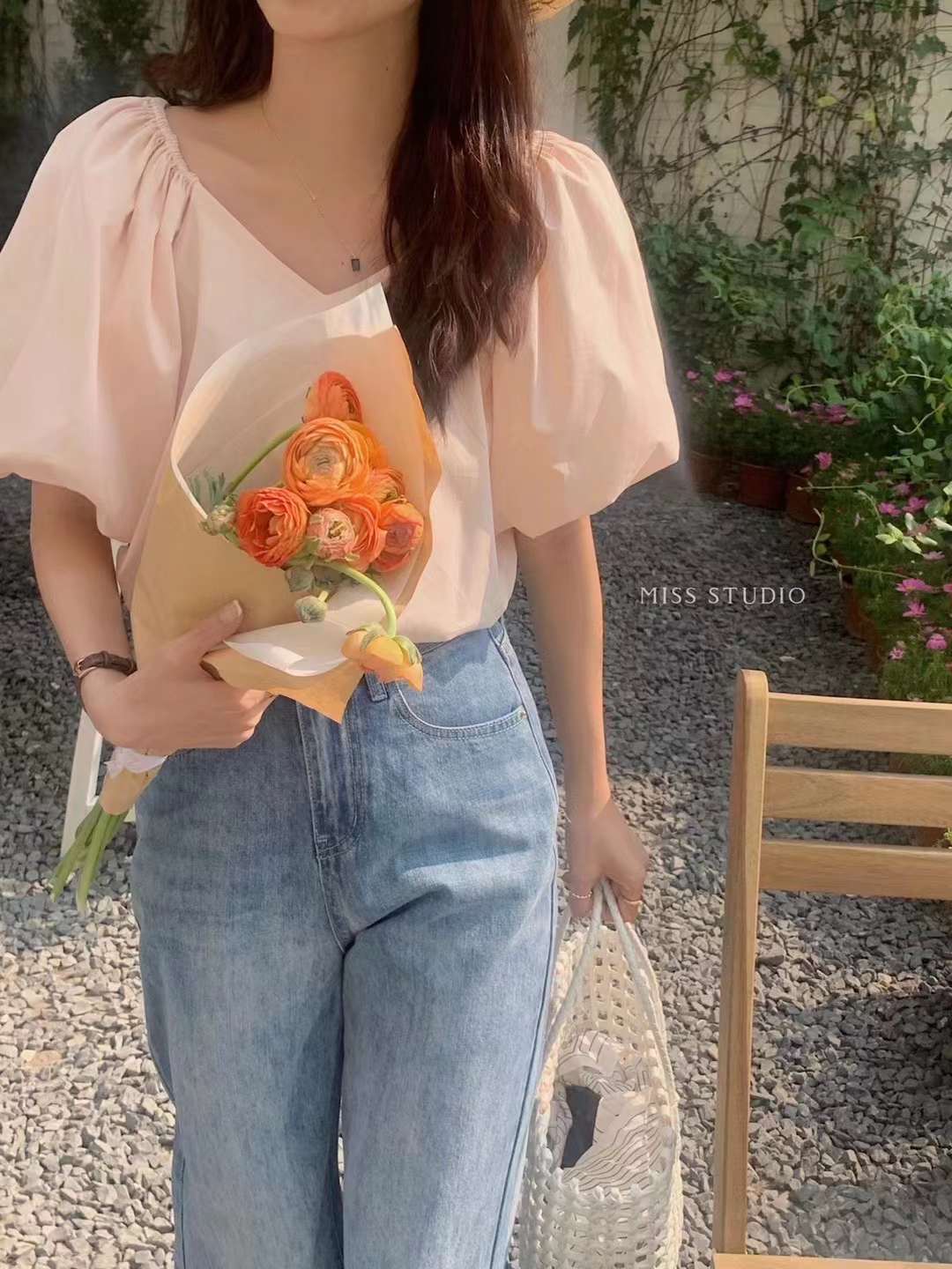 パフスリーブブラウス　AJ2155-2356