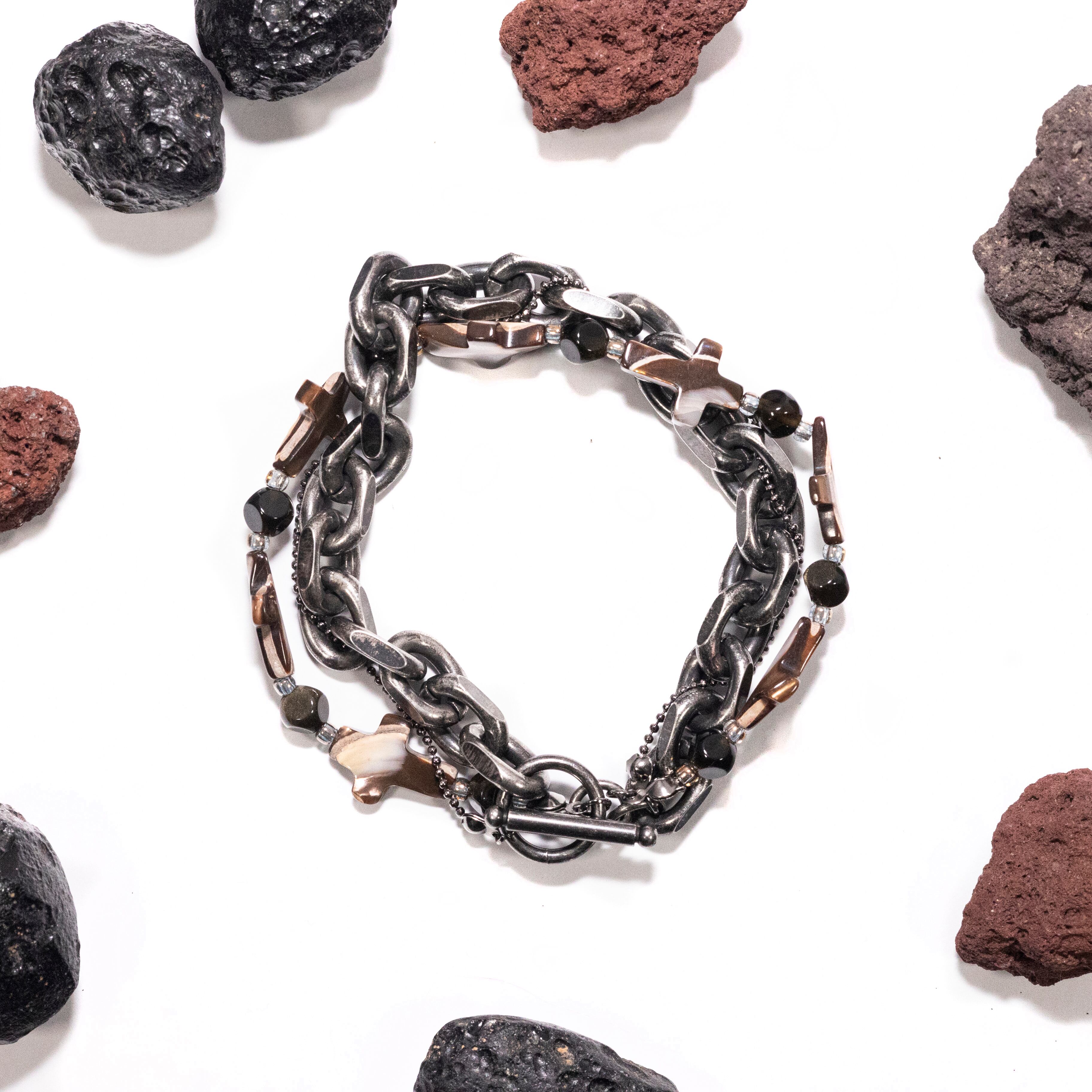 マルチストーン二連ブレスレットb