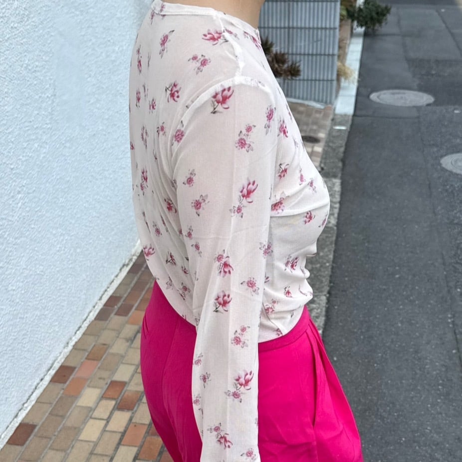 カラバリ 花柄シアートップス_LN03360 | lanan(ラナン)