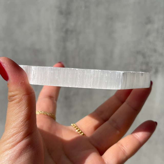 【セレナイト☆フラワーオブライフ】ヘキサゴンプレート｜透石膏｜鉱物 天然石 パワーストーン