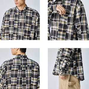 Patchwork plaid shirt 0148