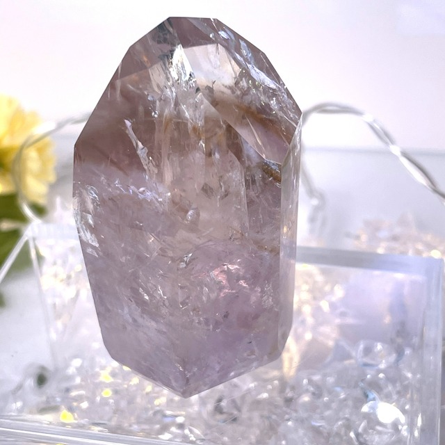 【魂の記憶を照らし、使命を目覚めさせる黄金の光】発光ゴールデンファントムアメシスト　ポリッシュポイント G6_3