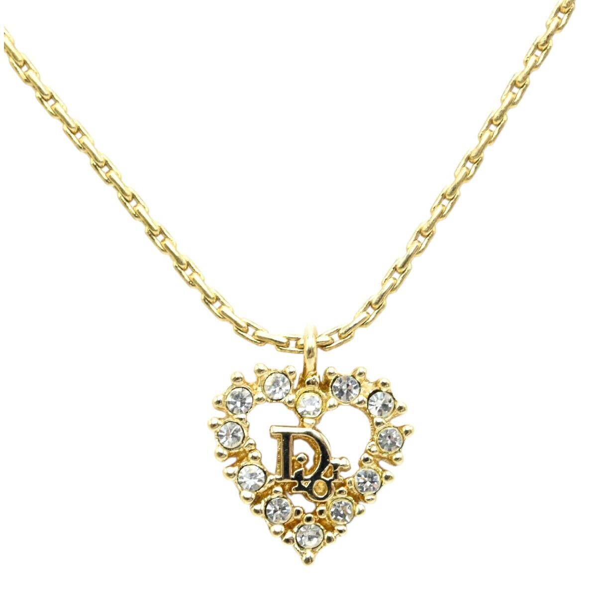Christian Dior クリスチャンディオール ハート/ロゴ ラインストーン