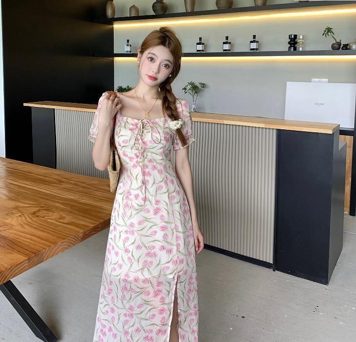 キャンディ柄 半袖ワンピース ピンク 2eb4e532e78e23f345efc385252717