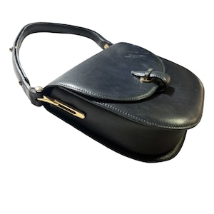 vintage ARNYS black leather flap bag