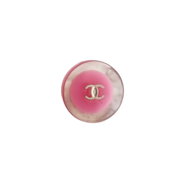 【VINTAGE CHANEL BUTTON】ピンク×クリア ココマークボタン 12mm C-24029