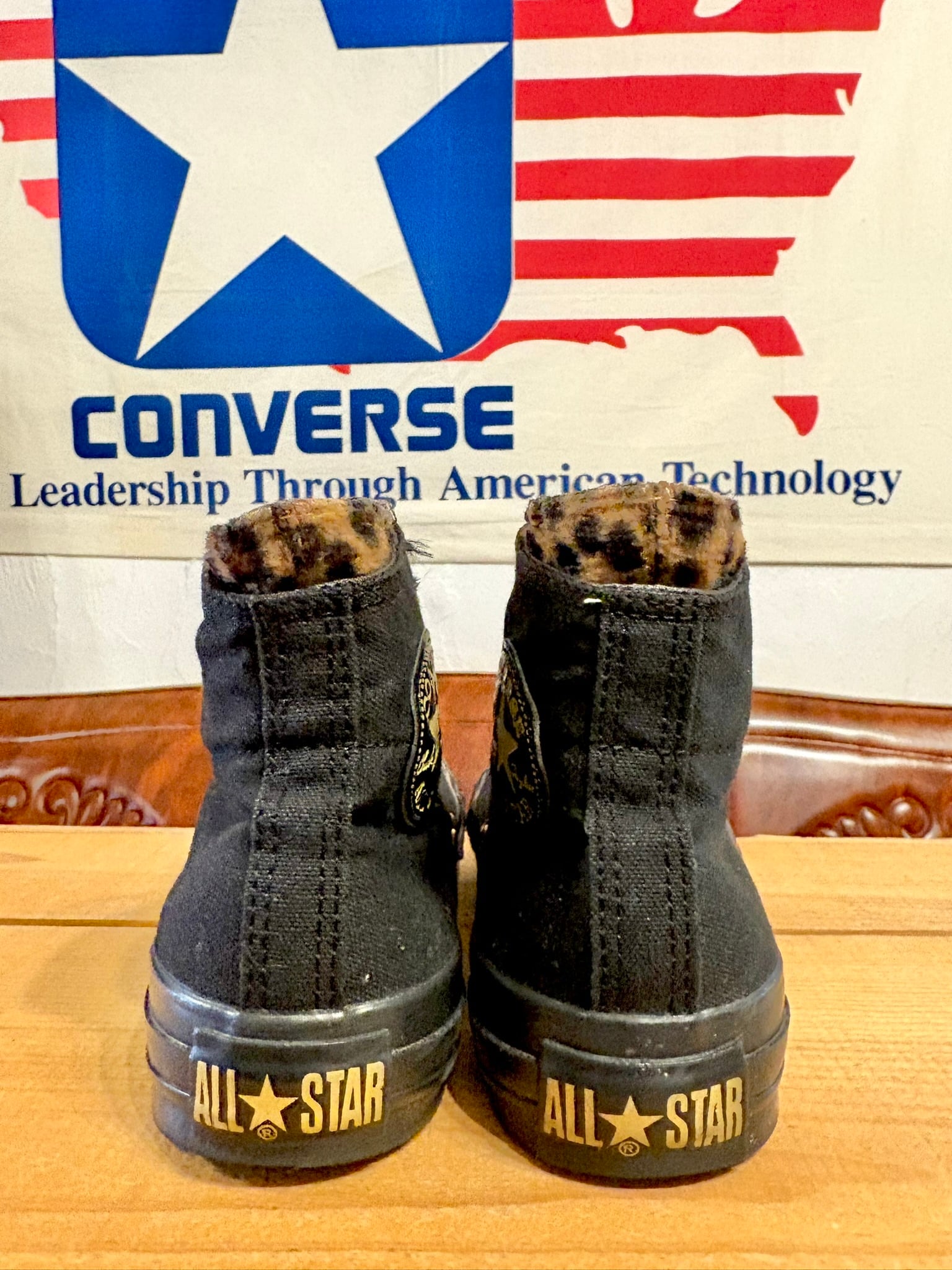 CONVERSE ALLSTAR ブラックロングブーツ(レオパード) converse（コンバース）ALL STAR（オールスター）Hi 黒/レオパード 5