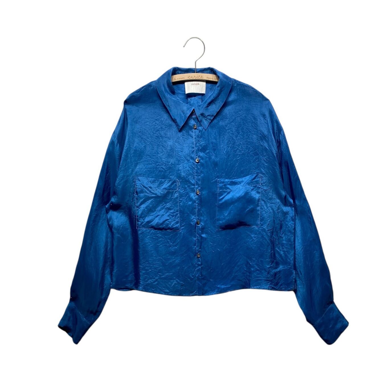 インディゴ染め羽二重シャツブラウス】BLOUSE 142-10 | enrica 公式通販