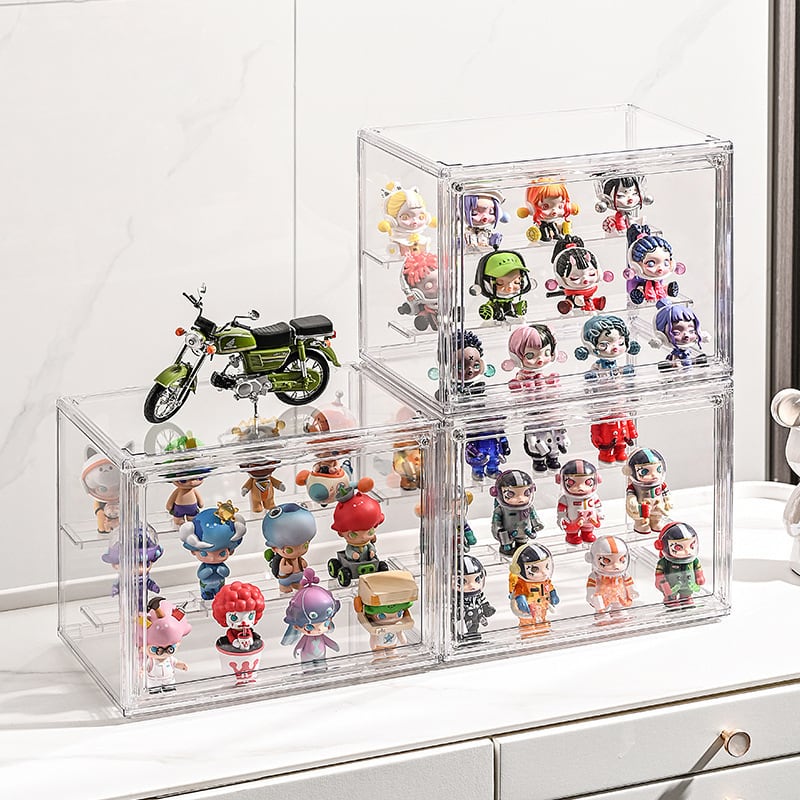 ぬいぐるみ用 3段式 ディスプレイケース アクリル 前開き磁吸式 12体