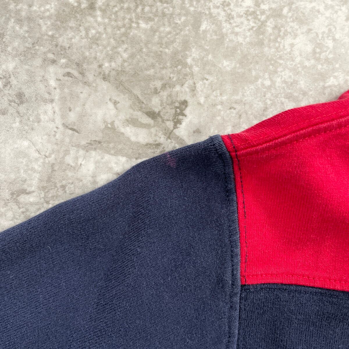 USA製　ランズエンド　ラガーシャツ　Lサイズ　パープル　ボーダー　アメカジ 90年代 LANDS' END ランズエンド マルチボーダー ラガーシャツ メンズ
