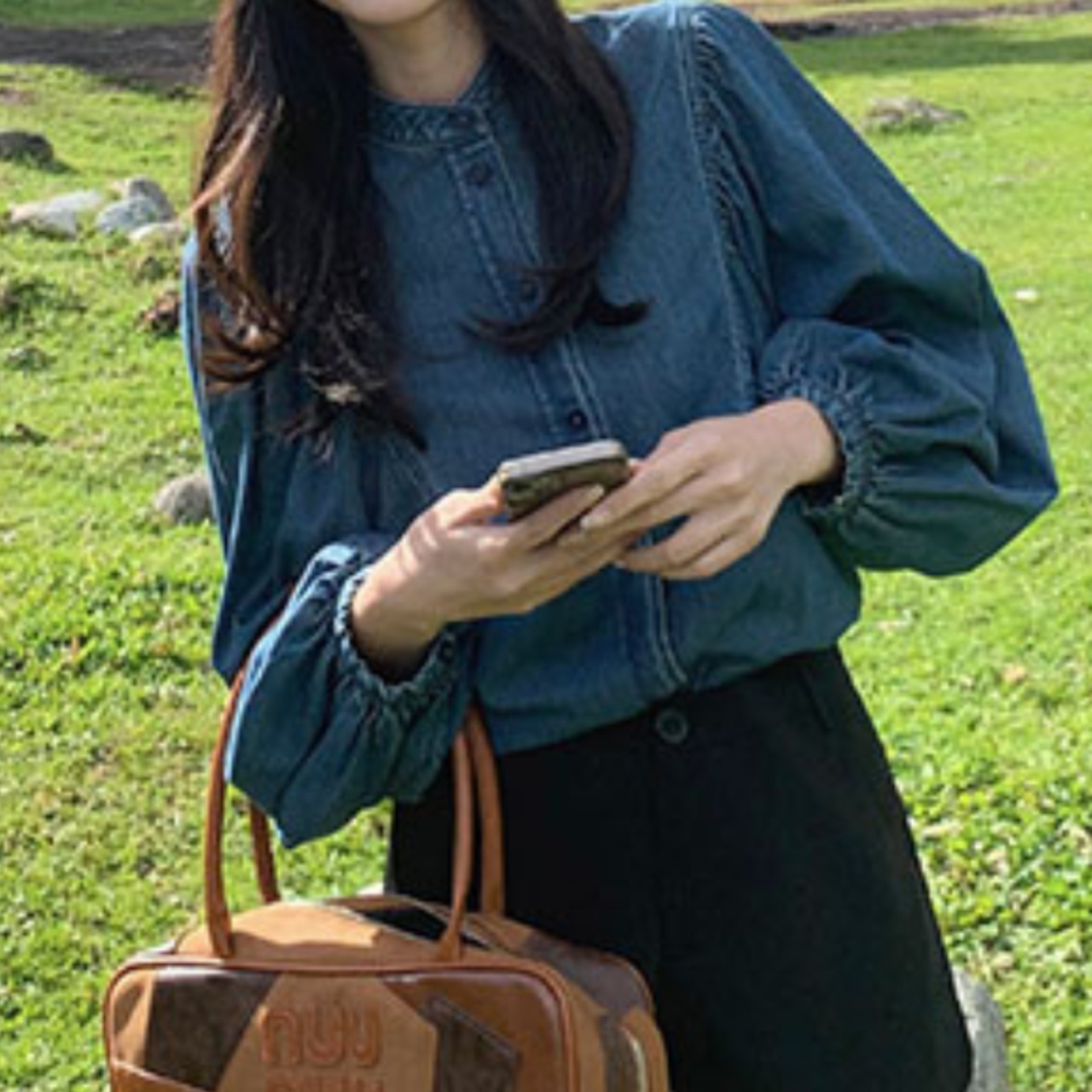 デニムパフスリーブシャツ W01186