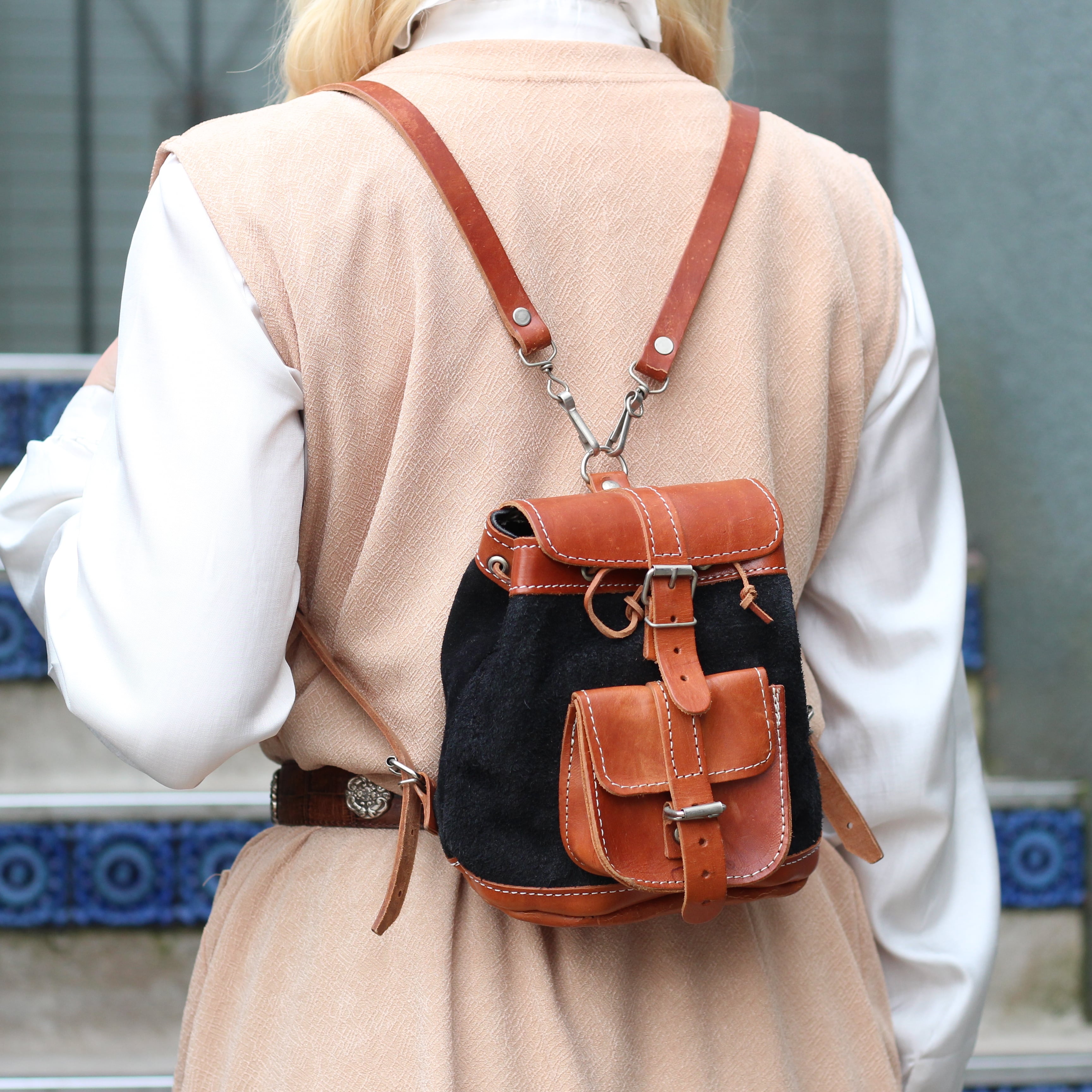 RETRO VINTAGE LEATHER MINI RUCK SUCK/レトロ古着レザーミニリュック