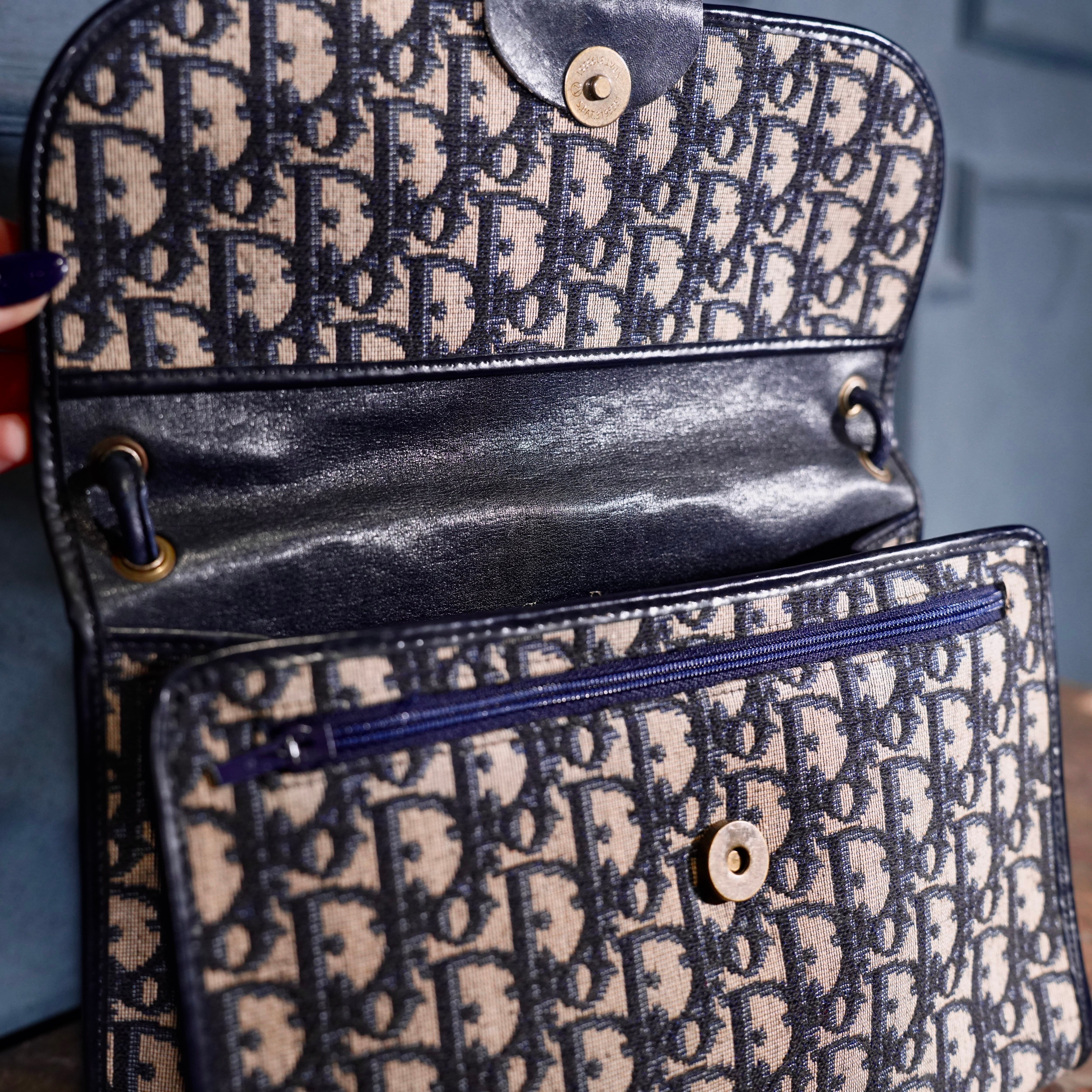 美品 Dior トロッター ニット　trotter knit Size XS Christian Dior TROTTER LOGO DESIGN SEMI SHOULDER BAG/クリスチャン