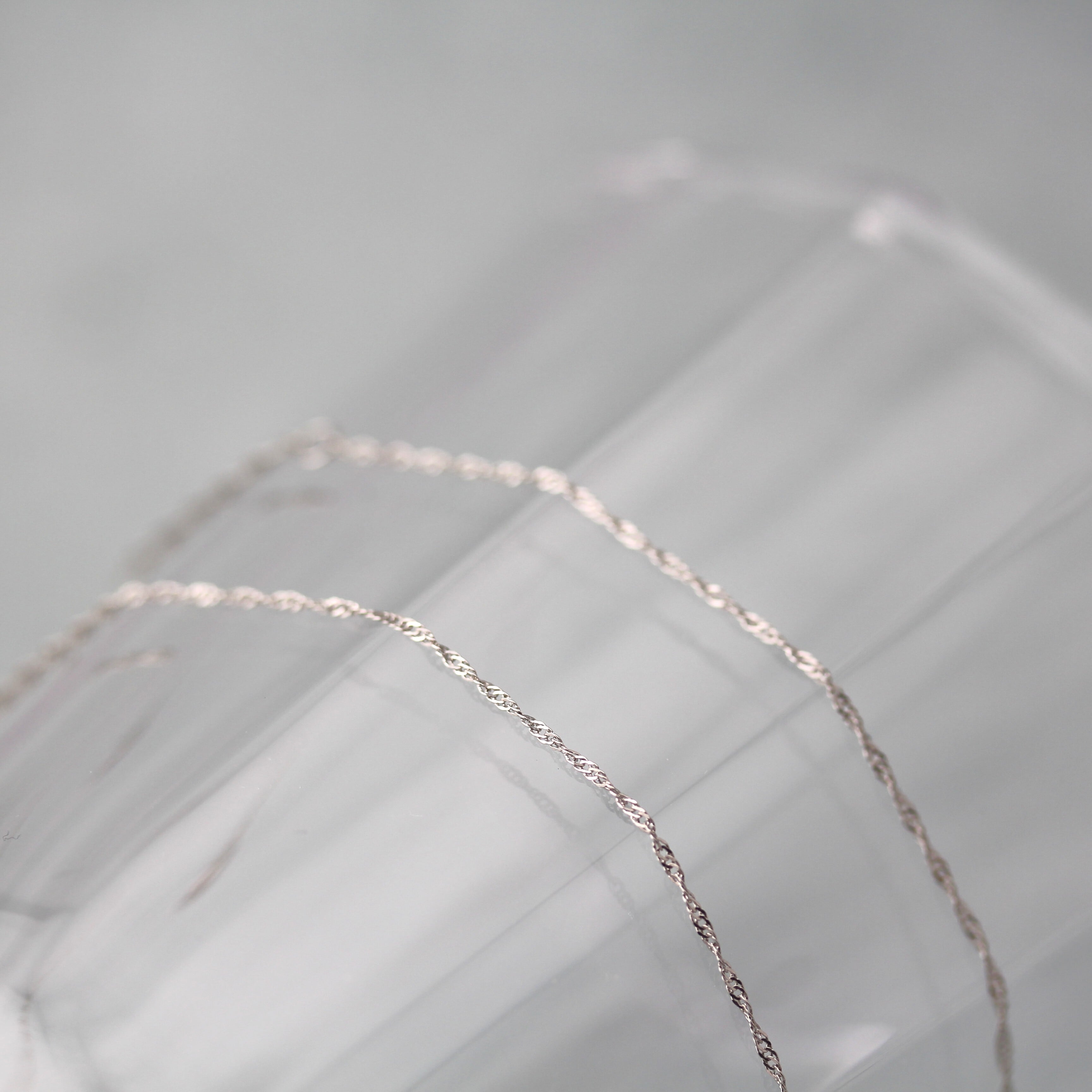 Pt850 ツイストチェーンネックレス 40cm No.193 | スキンジュエリー