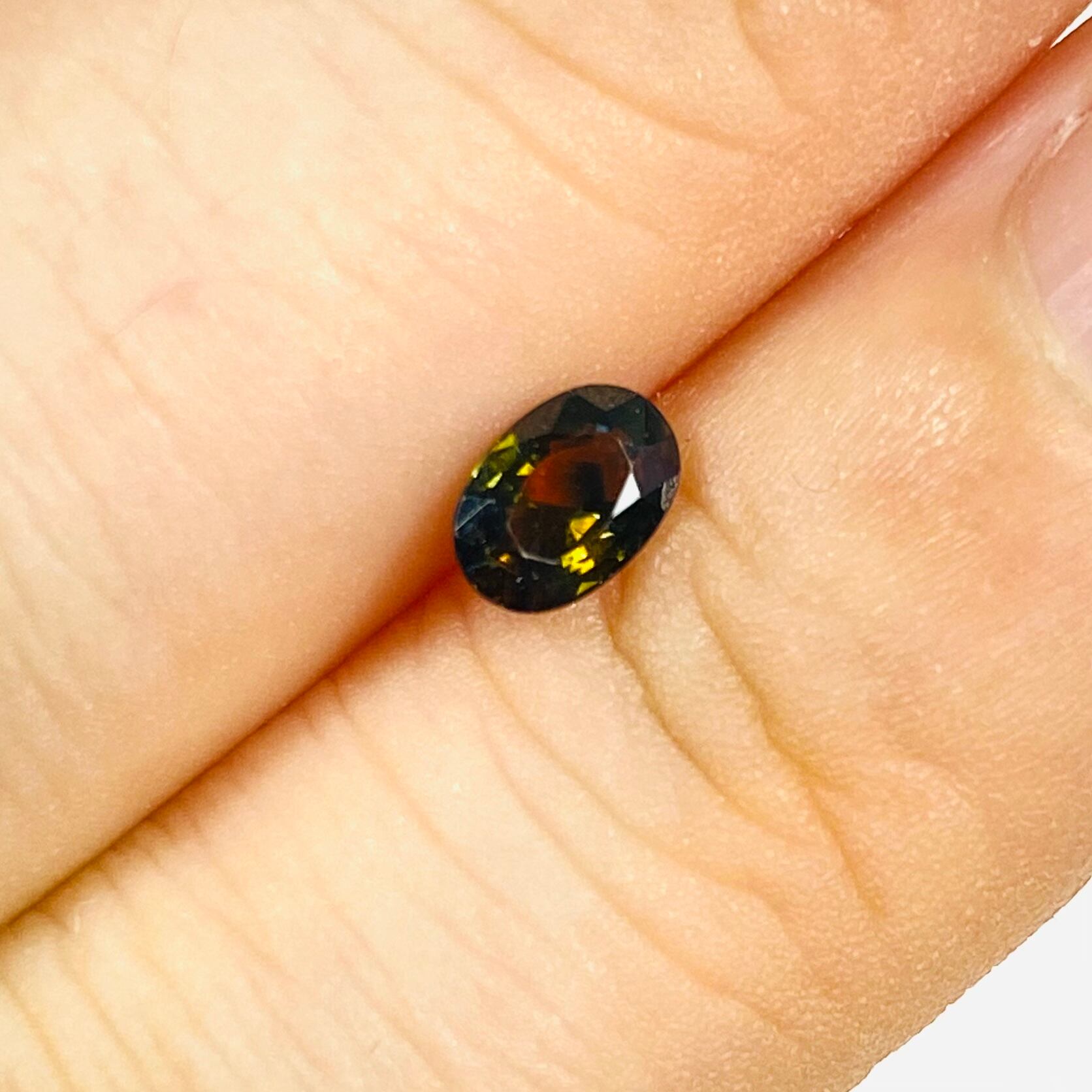 景色を楽しむサファイア 夕焼け山